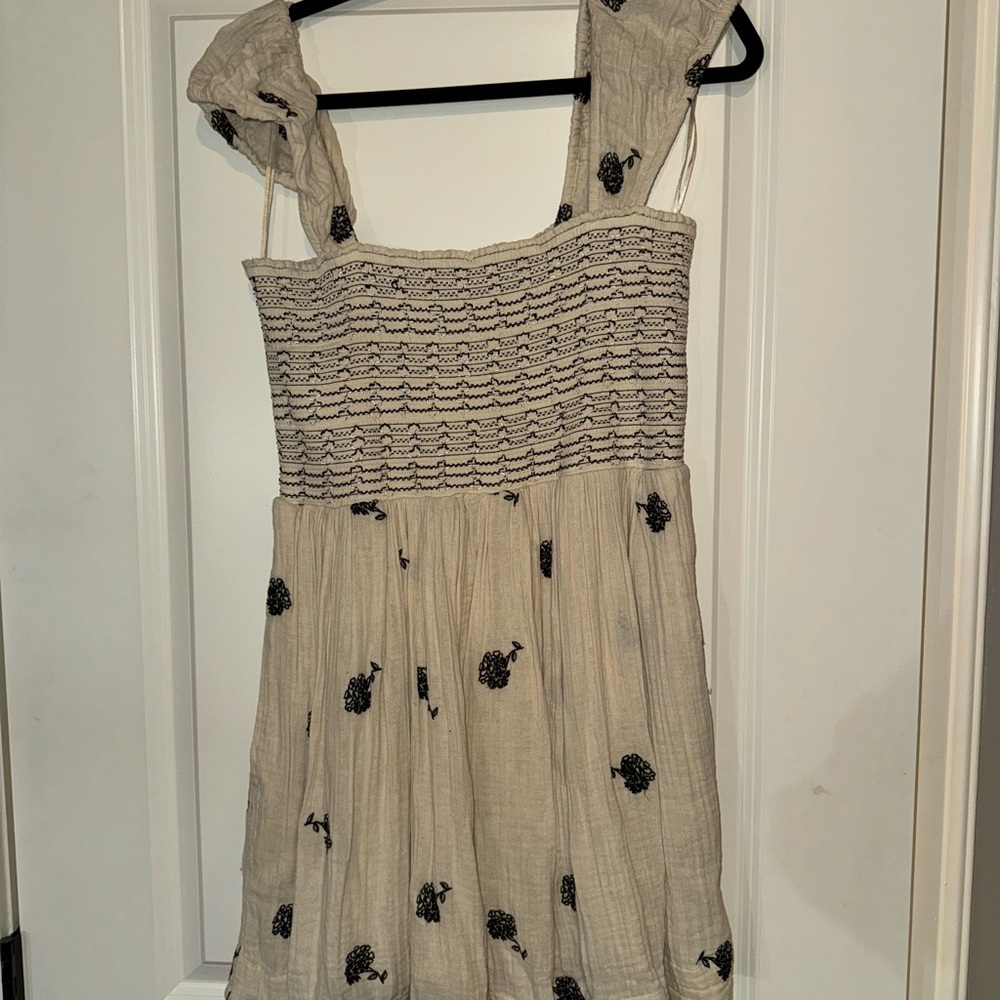 Free People Cream and Black Mini Dress